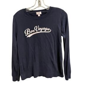 J. Crew Teddie Bon Voyage Lightweight Sweater Size Medium Nautical Cruise Top